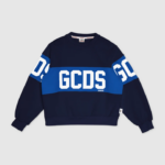 הַלבָּשָׁה GCDS צווארון צווארון להקת לוגו ג'וניור כחול כהה ילדים 0028683