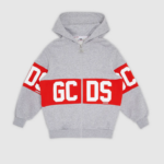 הַלבָּשָׁה GCDS קפוצ'ון להקת לוגו ג'וניור אפור ילדים 0028687
