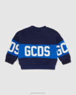הַלבָּשָׁה GCDS קפוצ'ון מוטיב לוגו לתינוק כחול כהה ילדים 0028617 - Image 2