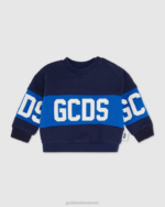 הַלבָּשָׁה GCDS קפוצ'ון מוטיב לוגו לתינוק כחול כהה ילדים 0028617