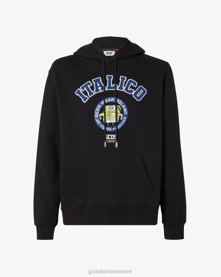 d794d6b7d79cd791d6b8d6bcd7a9d6b8d781d794_gcds_d7a7d7a4d795d7a6d795d79f_d7a8d792d799d79c_d791d794d793d7a4d7a1_d791d795d791d7.png הַלבָּשָׁה GCDS קפוצ'ון רגיל בהדפס בובספוג איטליקו שָׁחוֹר גברים 002853 - Image 1