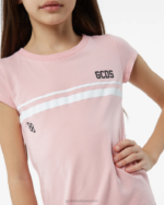 הַלבָּשָׁה GCDS שמלת חולצת טריקו עם לוגו נמוך לג'וניור וָרוֹד ילדים 0028808 - Image 4