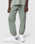 הַלבָּשָׁה GCDS תחתיות זיעה להקת לוגו ג'וניור overdyed ירוק ילדים 0028738 - Image 4