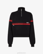 הַלבָּשָׁה GCDS Mockneck להקת לוגו נמוכה שָׁחוֹר גברים 002855